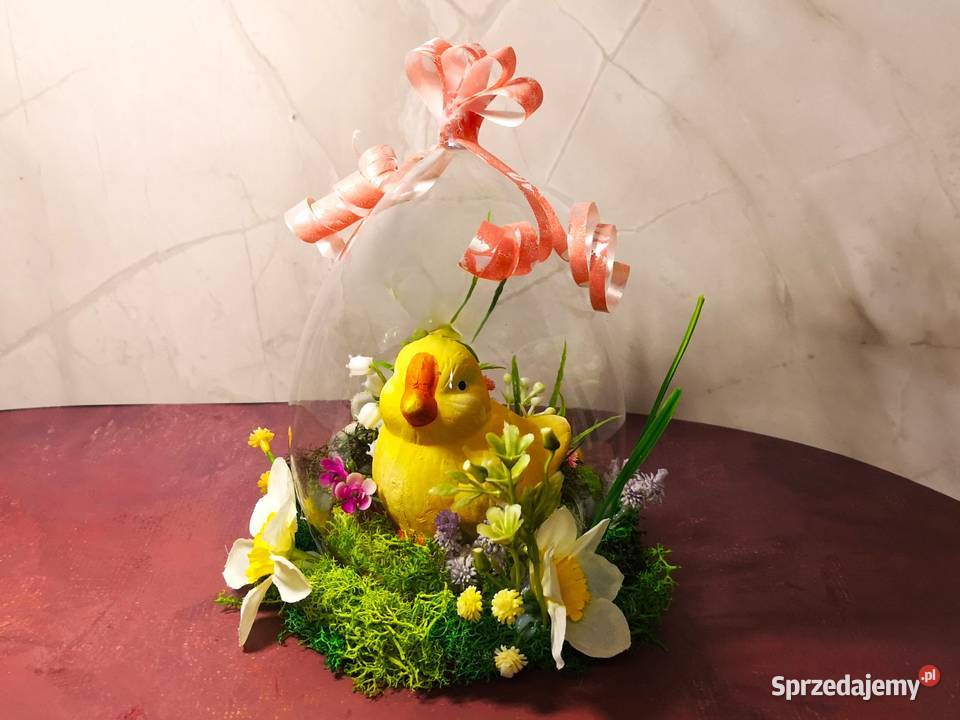 Stroik wielkanocny z kurczątkiem w akrylowym Kielce
