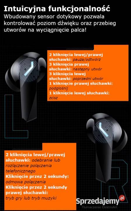 Wodoodporne bezprzewodowe słuchawki XT53 do gier Pozostałe Rybnik