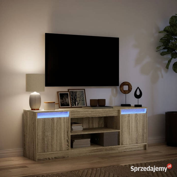 Szafka pod TV z LED dąb sonoma 1395x34x50 mazowieckie Warszawa sprzedam