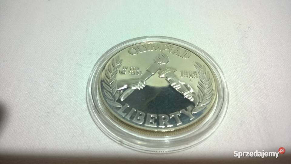 Moneta 1 dolar 1988 CERTYFIKAT Olimpiada Seul Warszawa sprzedam