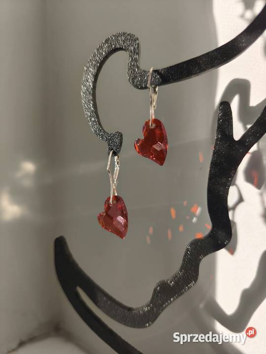 Kolczyki srebro kryształ Swarovski serce Poznań sprzedam