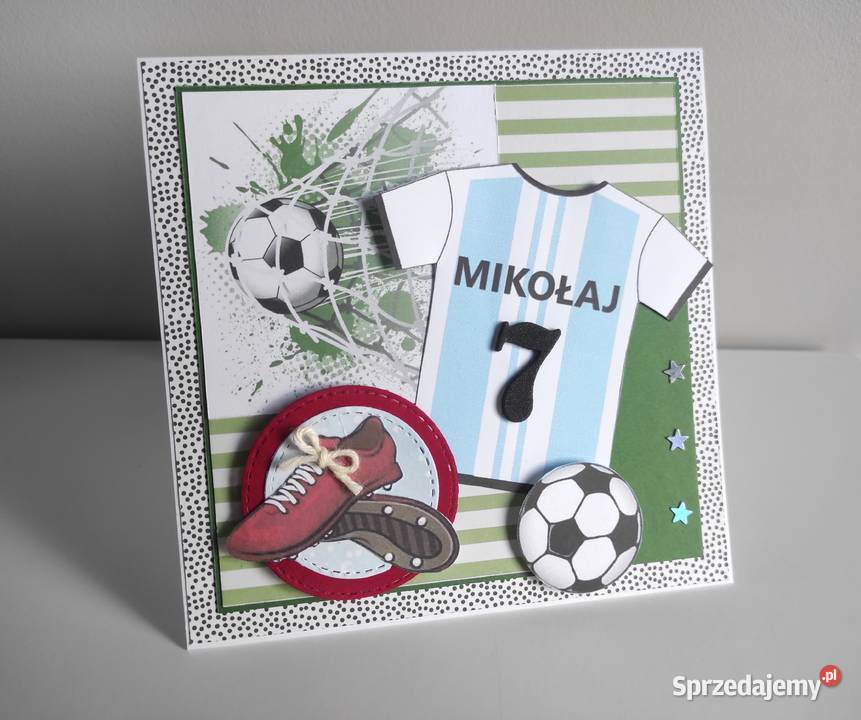 Kartka ręcznie robiona na urodziny pilkarza Rękodzieło sprzedam