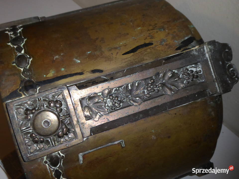 Antyczna Donica z brązu Secesja motyw winorośli Wrocław