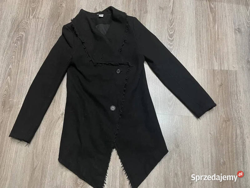 Płaszcz damski 34 xs czarny asymetryczny Kurtki i płaszcze lubelskie Chełm