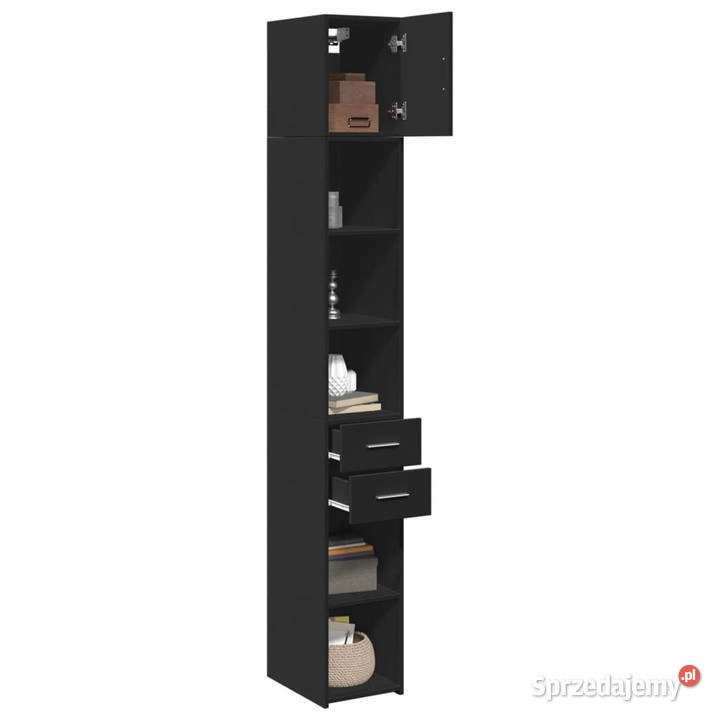 Wąska szafka czarna 30x425x225 materiał Pozostałe sprzedam