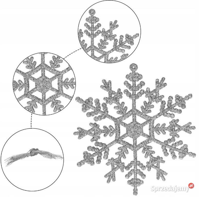SREBRNE ŚNIEŻYNKI ZAWIESZKI NA CHOINKĘ 3 Wrocław