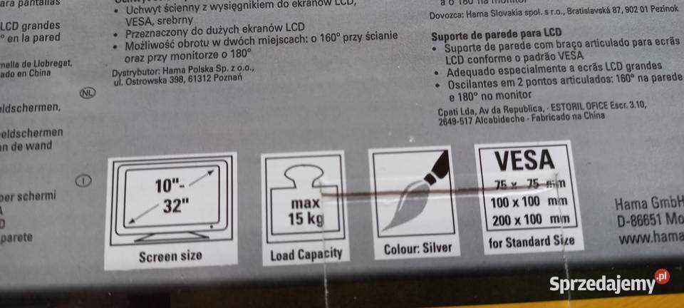 Wieszak na TV Hama Pruszcz Gdański sprzedam