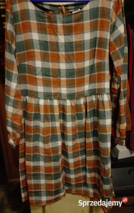 Sukienka w kratkę John Baner bonprix L XL 40 42 zielony Warszawa