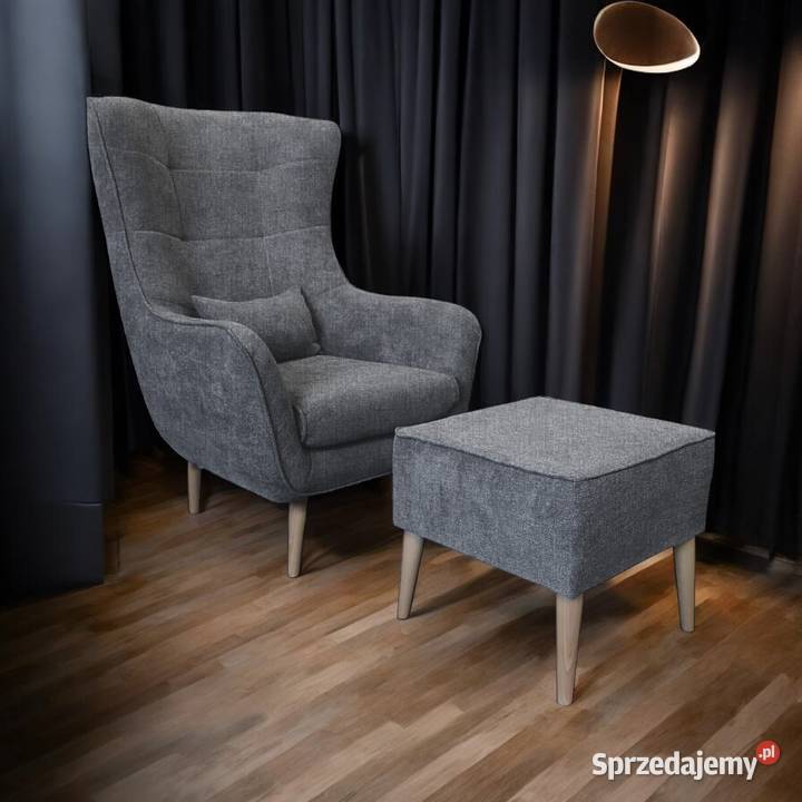 Fotel Lord Z Podnóżkiem Szary Dostawa 0 Tarchały Małe