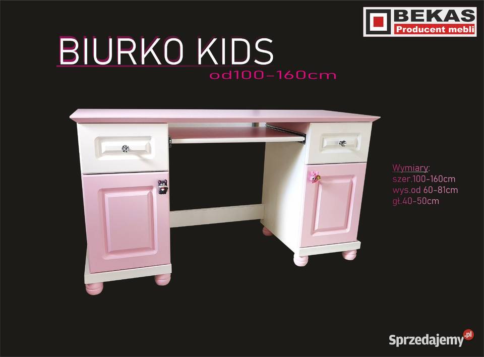 Biurko KIDS Małej Księżniczki Białe Różowe PINK 120cm Warszawa sprzedam