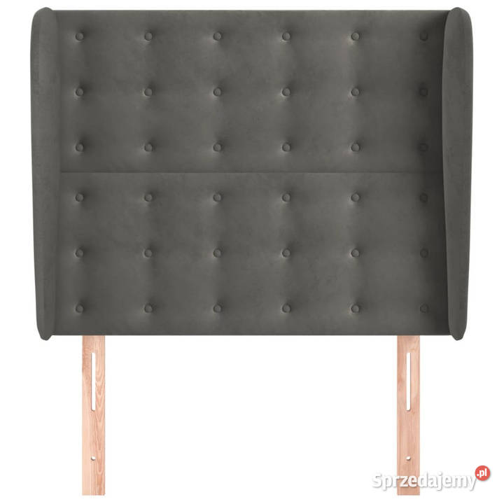 Zagłówek uszak ciemnoszary 93x23x118128 aksamit Warszawa