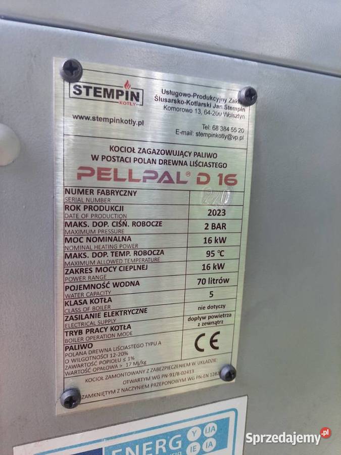 Kocioł zagazowujący klasa 5 Pell Pall D16 kocioł Bucze