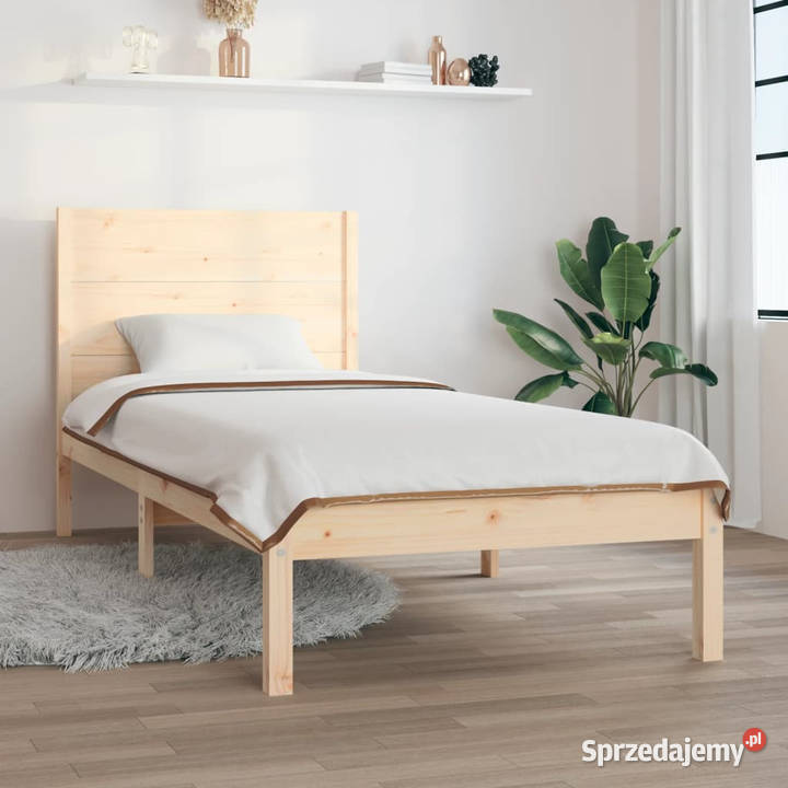Rama łóżka bez materaca lite drewno sosnowe 205cm Warszawa