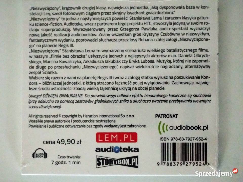 Niezwyciężony Stanisław Lem audiobook Warszawa