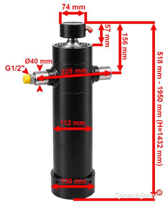 SIŁOWNIK HYDRAULICZNY WYWROTU PRZYCZEPY 5T 1432 Solec Kujawski