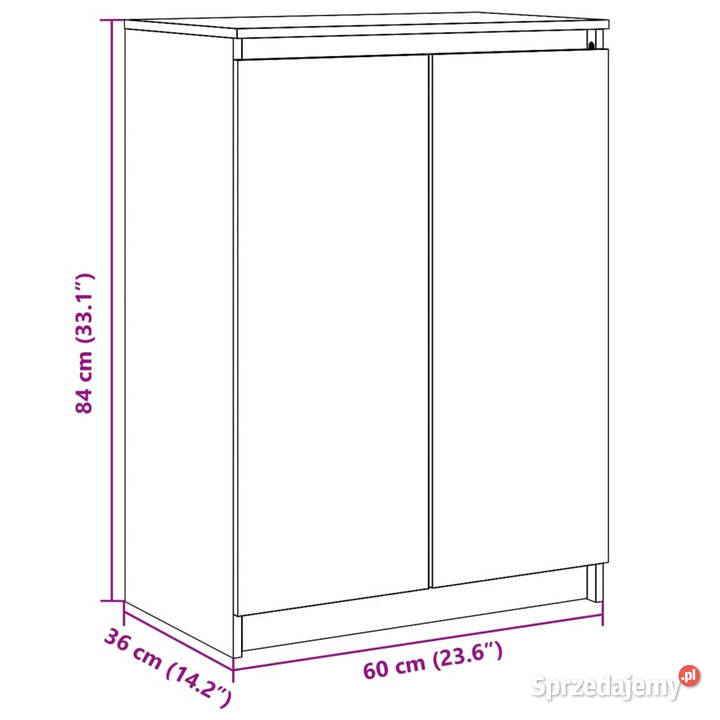 Szafka boczna biała 60x36x84 lite drewno sosnowe Warszawa