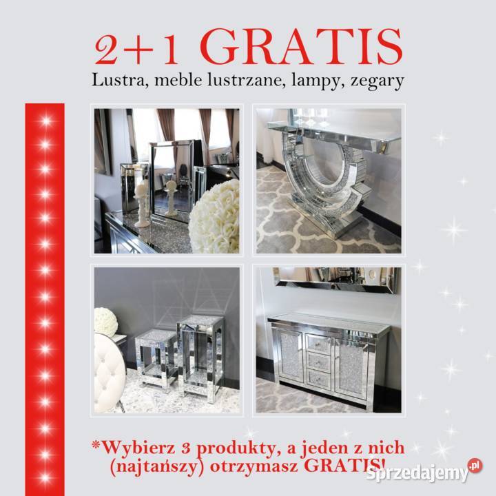 Lustro glamour dekoracyjne miedziane prostokątne Warszawa