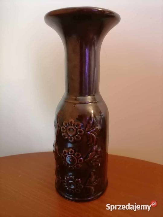 Wazon Ceramiczny W Kwiaty Bolesławiec PRL