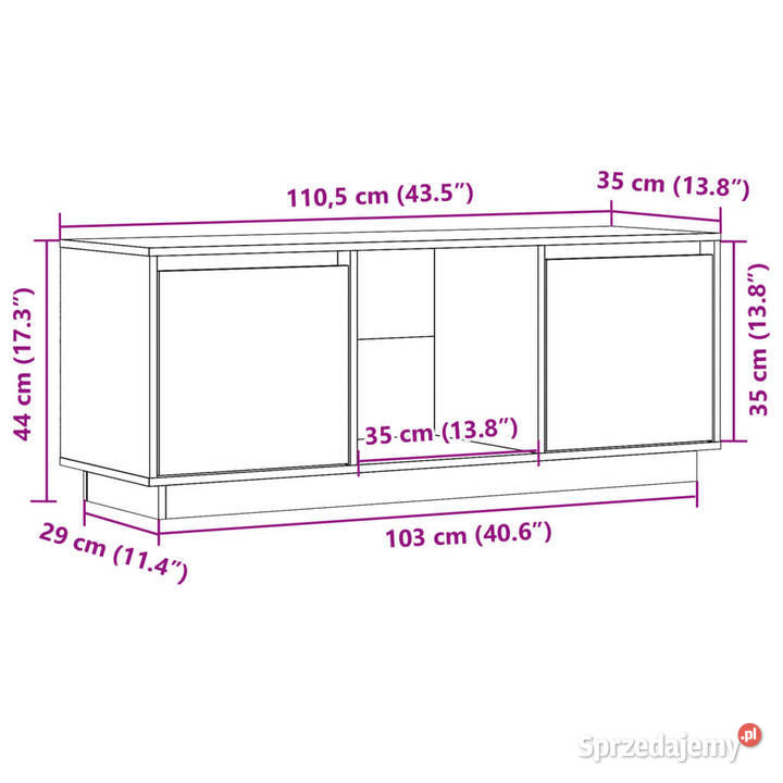 Szafka pod telewizor szara 1105x35x44 lite Warszawa