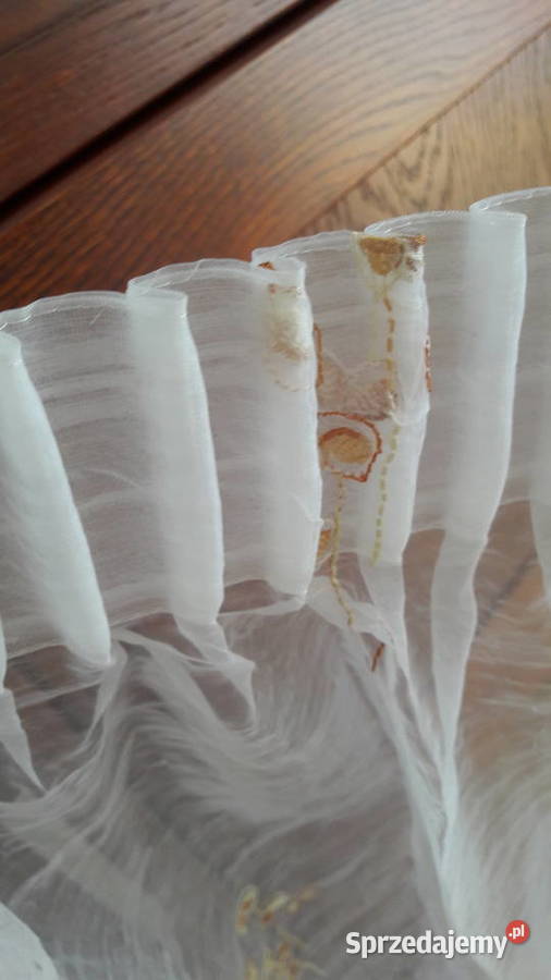 Organza kresz biała haft szer 190 102 wys Radom