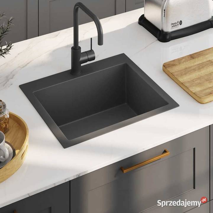 vidaXL Ręcznie robiony zlew kuchenny czarny stal Zlewozmywaki