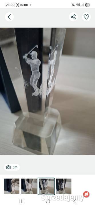 Puchar Trofeum golf statuetka kryształowa Golf Głogówek