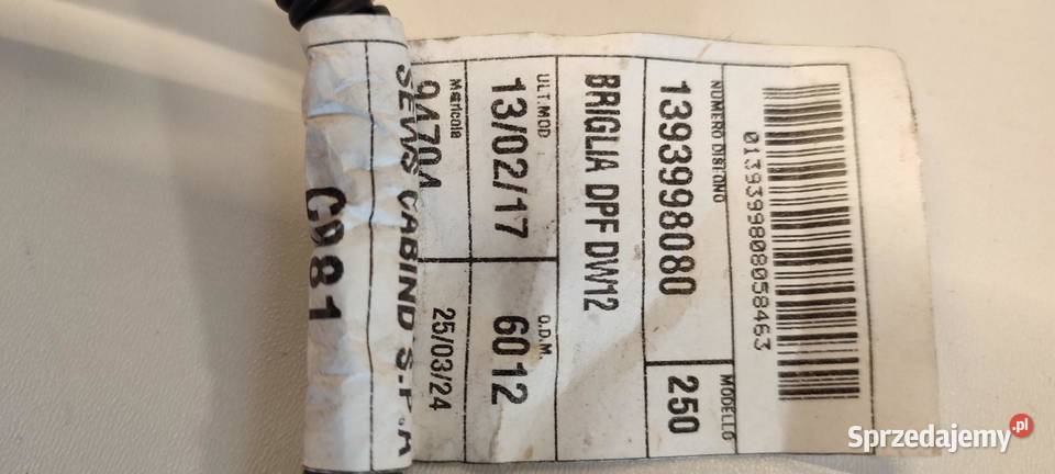 OPEL MOVANO FIAT DUCATO WIĄZKA ADBLUE 1393998080 sprzedam