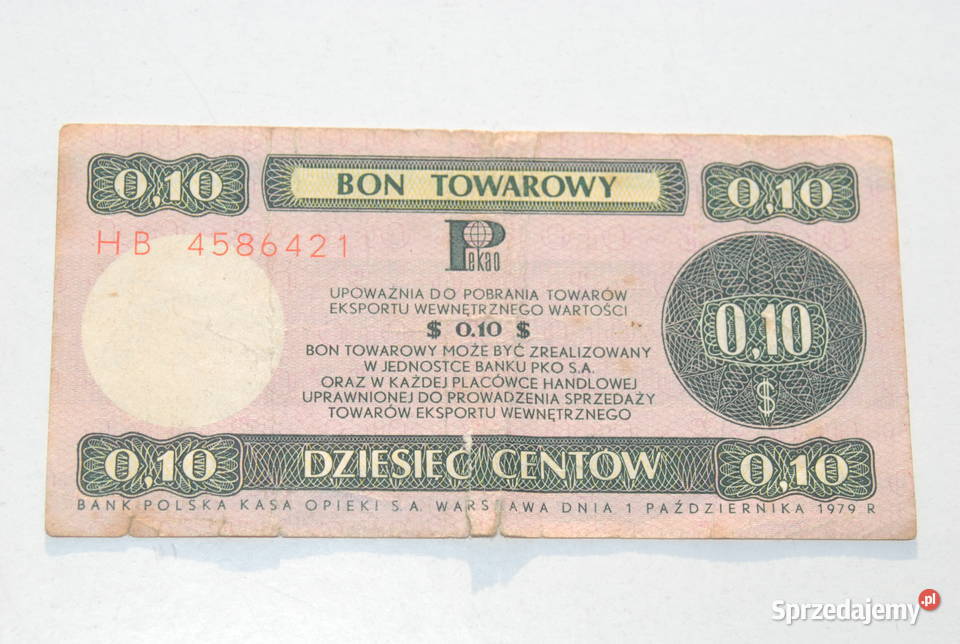 Stary Bon Towarowy Pko 010 Dolar Pewex 1979