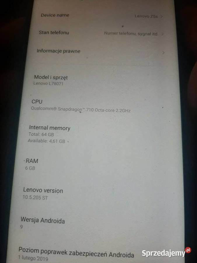 Lenovo z5s łódzkie Łódź