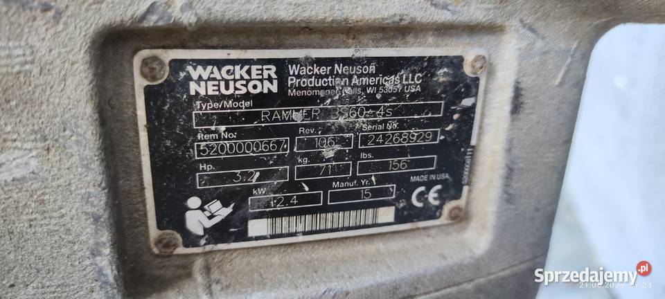 Skoczek zageszarka ubijak wacker neuson sprzedam