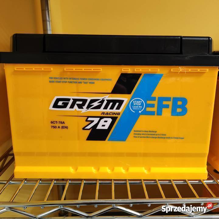 Akumulator Grom Racing EFB 78Ah 750A wysoki P łódzkie Piotrków Trybunalski