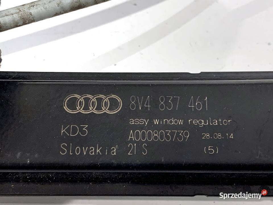PODNOŚNIK SZYBY LEWY PRZÓD AUDI A3 8V 8V4837461 osobowe