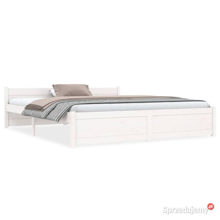 Rama łóżka biała lite drewno 160 x 200 WM815055 205cm Warszawa
