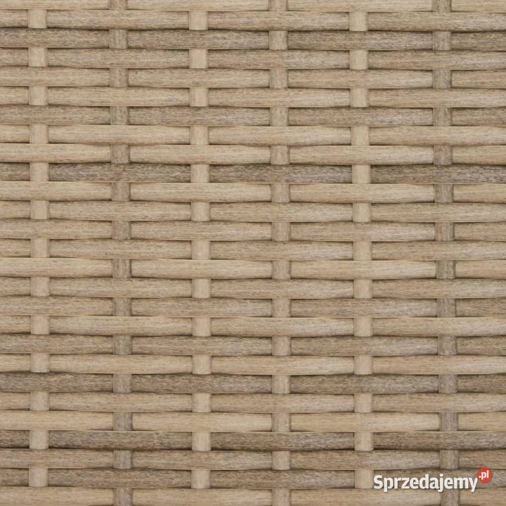 Sofa ogrodowa 2osobowa ze stołkami beżowa rattan Warszawa