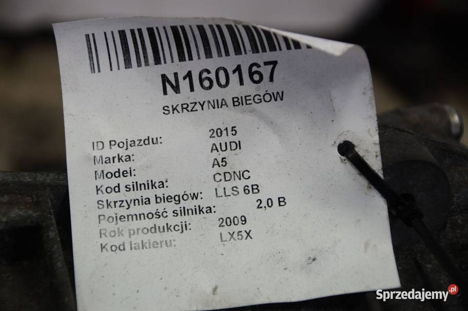 SKRZYNIA BIEGÓW AUDI A5 LLS Pozostałe