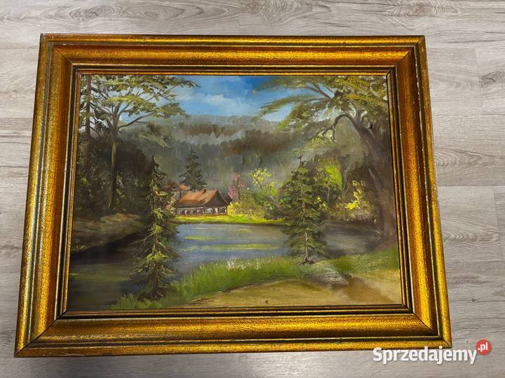 Obraz malowany na płótnie farba olejna duża Szczecin