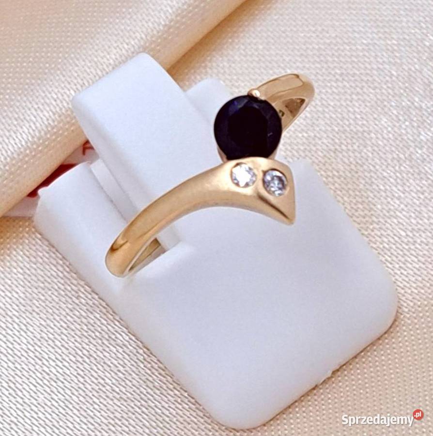 Pierścionek r11 Złoty pr585 Szafir Z625 złote wielkopolskie Poznań