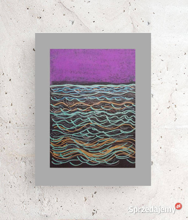 minimalizm grafika na ścianę morze rysunek 30x40 wielokolorowy Szczecin