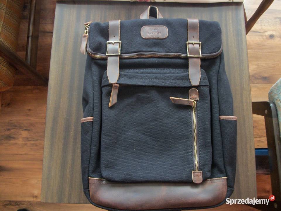 Ranttier plecak wodoodporny płótno skóra black wielkopolskie Wolsztyn