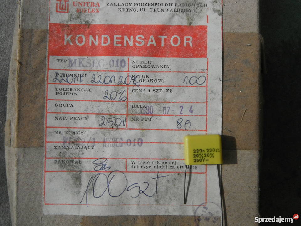 Kondensator MIFLEX MKSE KSF KMP MKSEG hurt Nowe Barak