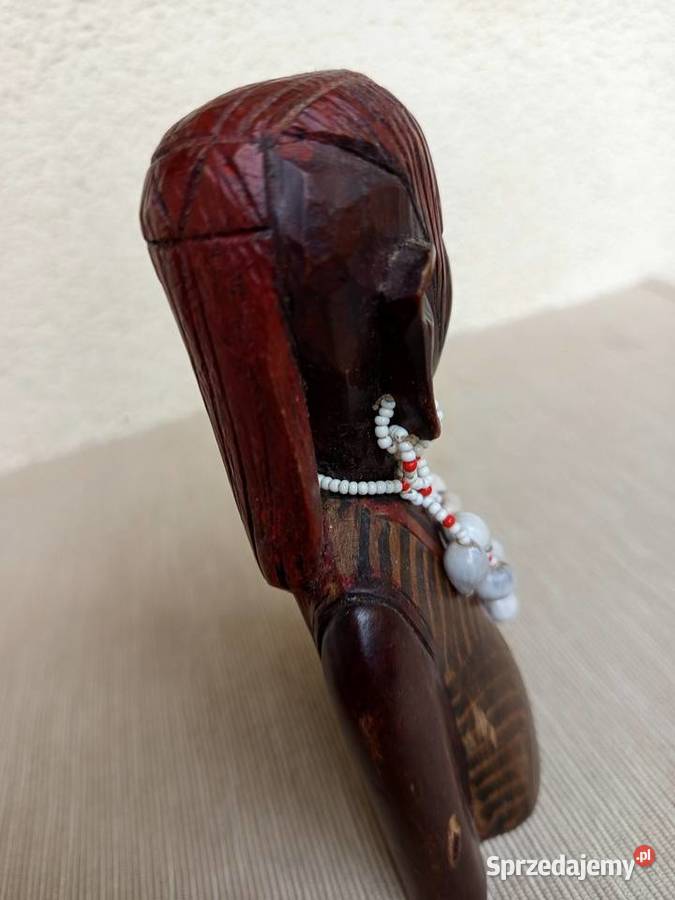 Afrykańska drewniana figurka rzeźba Popiersie Warszawa