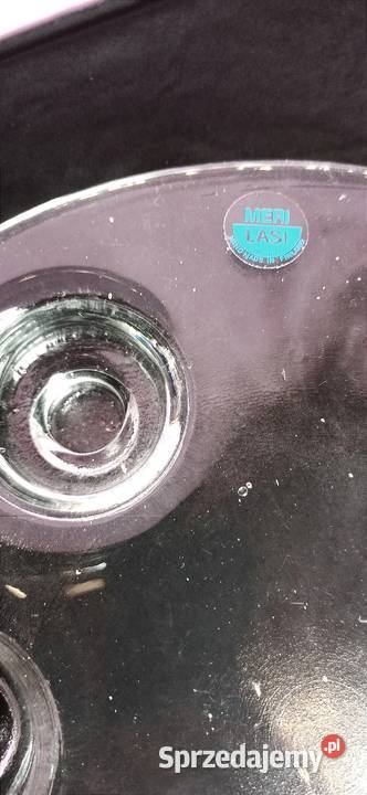 Finlandia szkło artystyczne MERI LASI świecznik przezroczysty