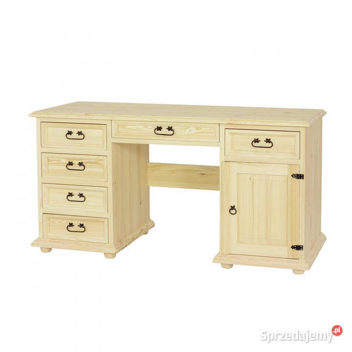 Drewniane stylowe biurko rustykalne do gabinetu 150cm małopolskie Maków Podhalański