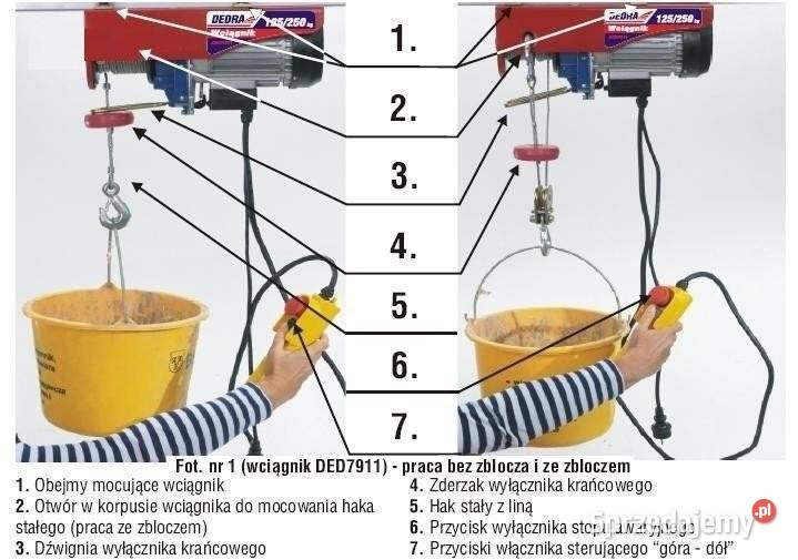 DEDRA DED7911 WCIĄGARKA WYCIĄGARKA LINOWA