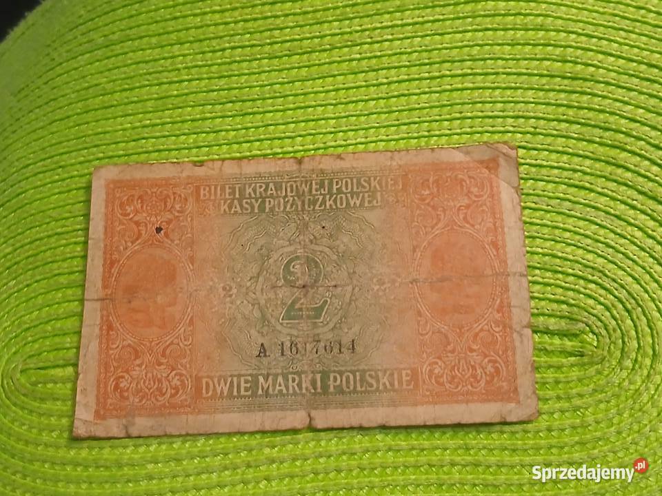 banknot polski 2 marki polskie jenerał z 1916r podlaskie Łomża