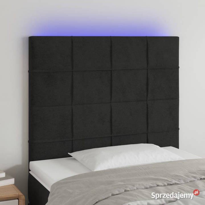 Zagłówek do łóżka z LED czarny 80x5x118128 Warszawa sprzedam