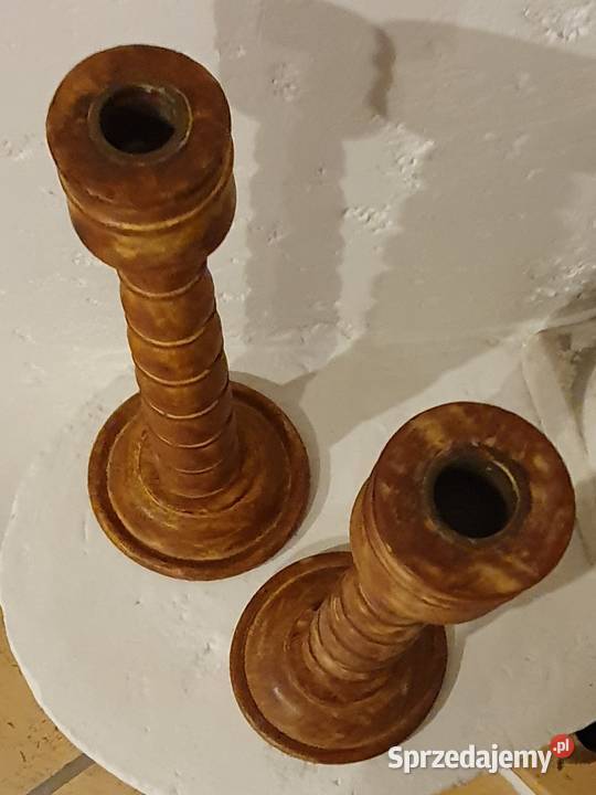 ŚWIECZNIK drewniany prowansalski niebieski Dekoracje i ozdoby Lublin