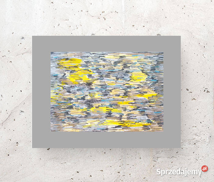 żólto szary obraz 30x40 minimalizm dekoracja wielokolorowy Gdańsk