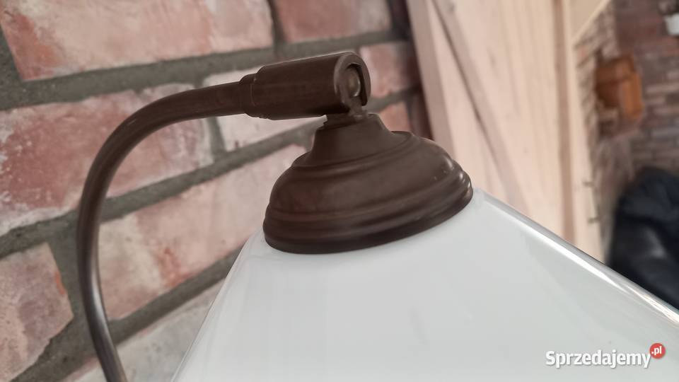 Kinkiet ścienny metalowy mosiężny ze szklanym Gawroniec