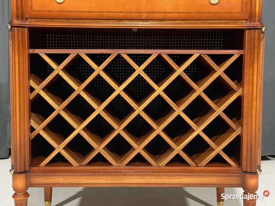 Intarsjowany wiśniowy barek komoda szafka na Budno